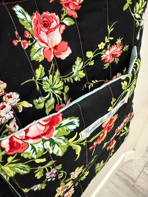 Midnight Blooms Quilted Tote - Medium