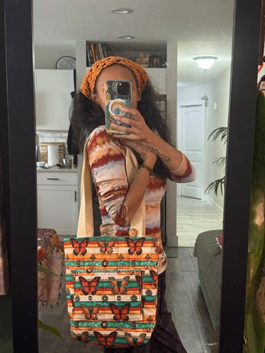 Boho Butterfly Quilted Tote - My First Collection - Medium