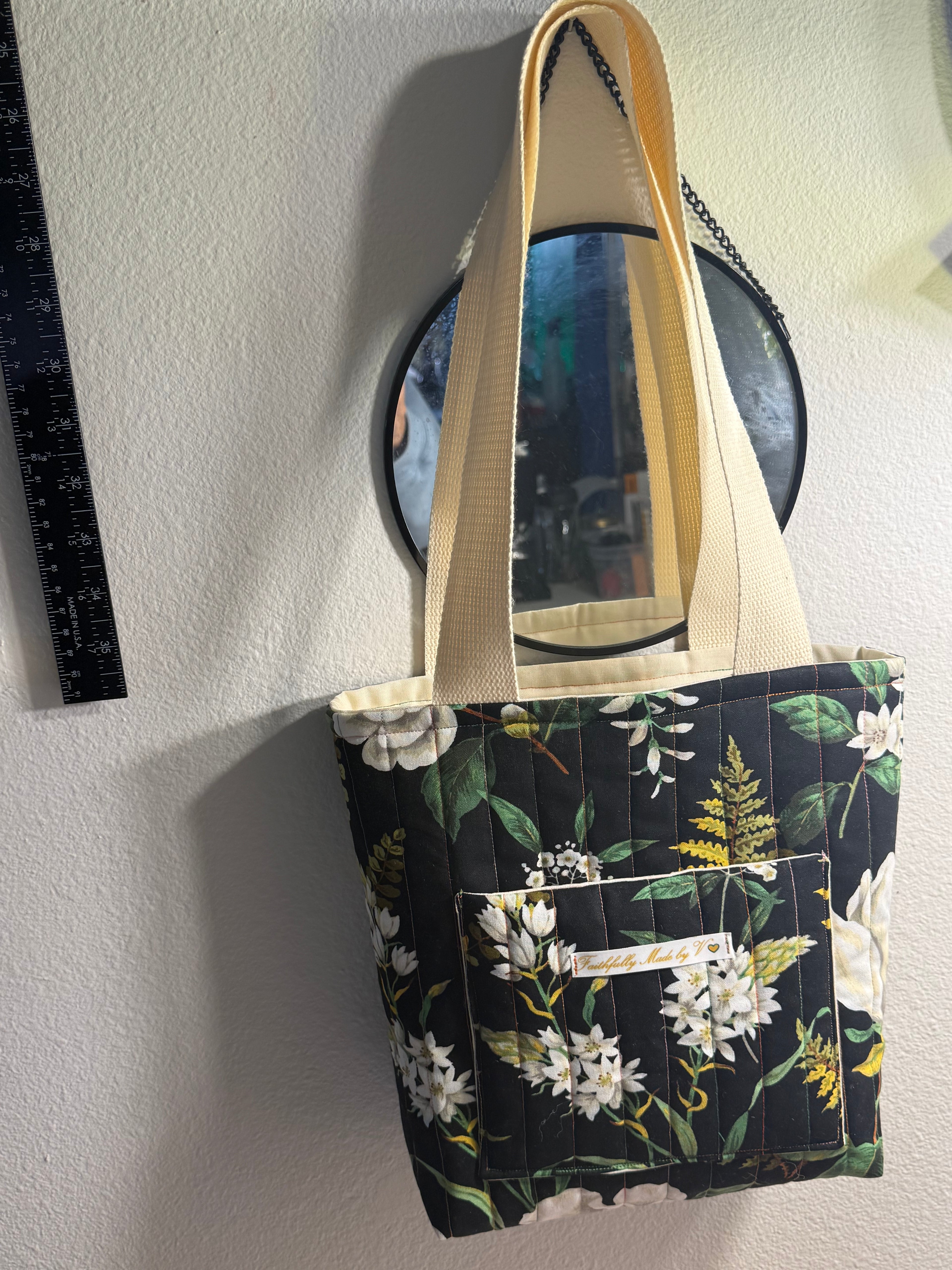 Moon Flower Quilted Tote - Small