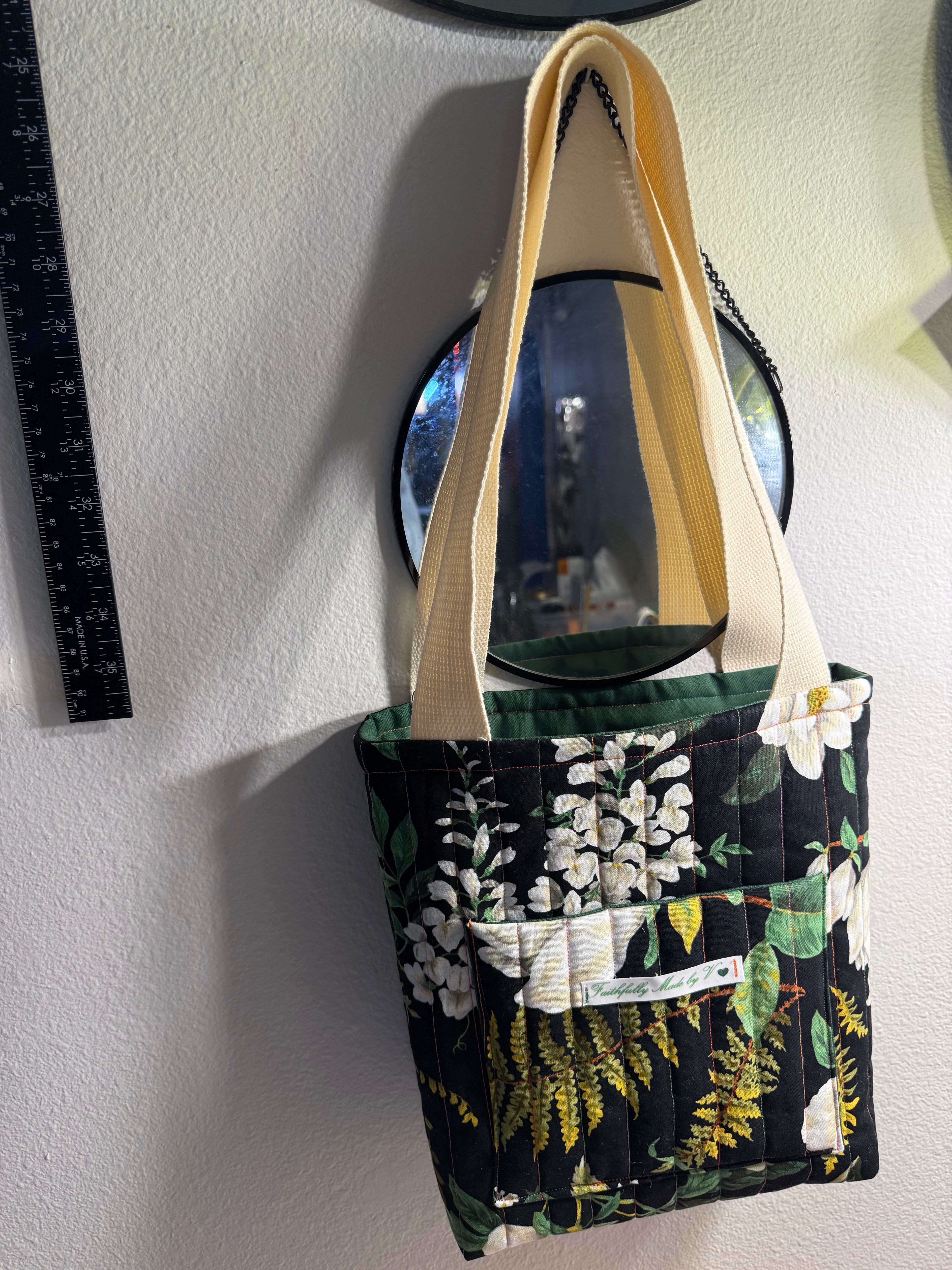 Moon Flower Quilted Tote - Small
