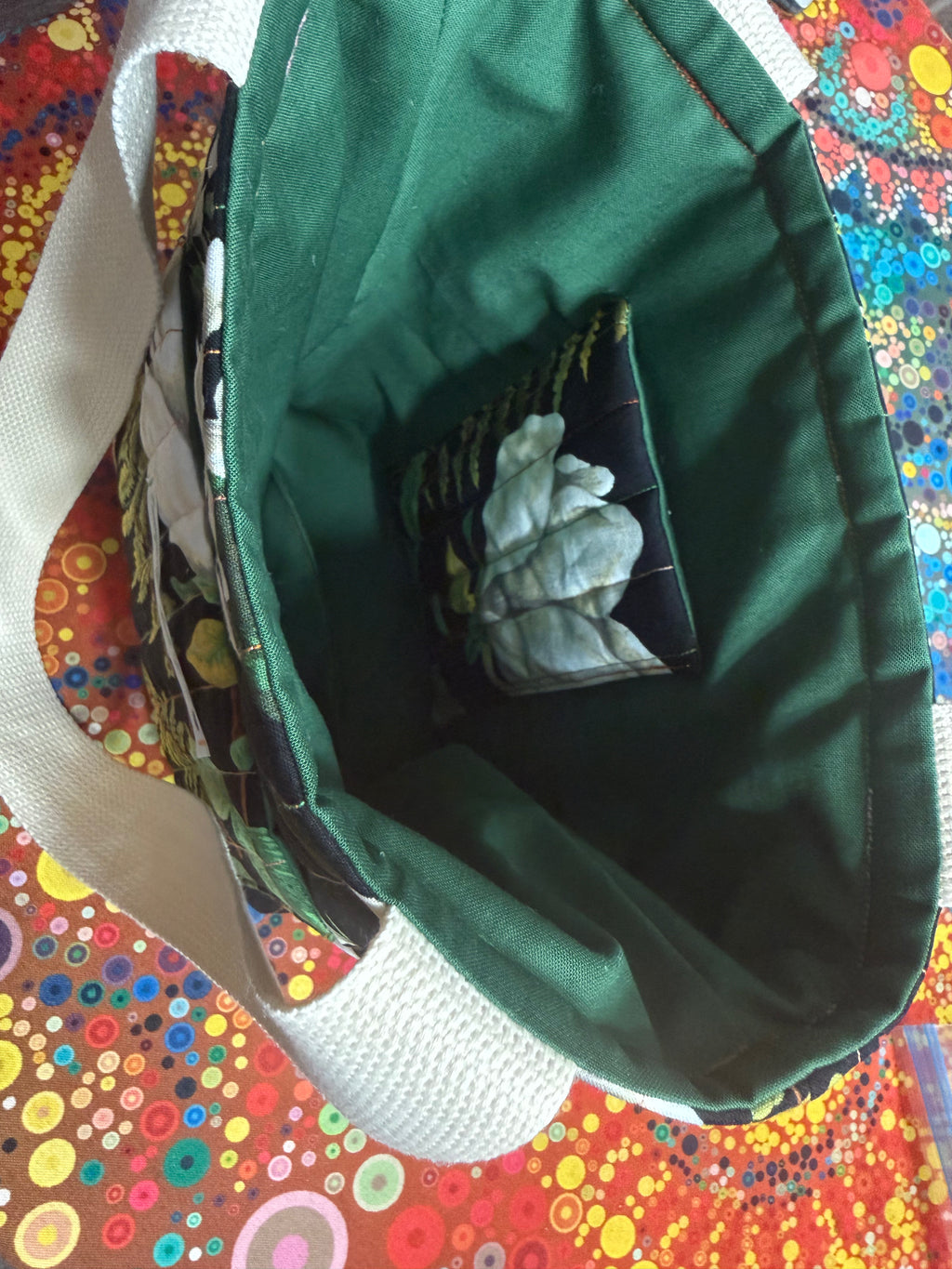 Moon Flower Quilted Tote - Small