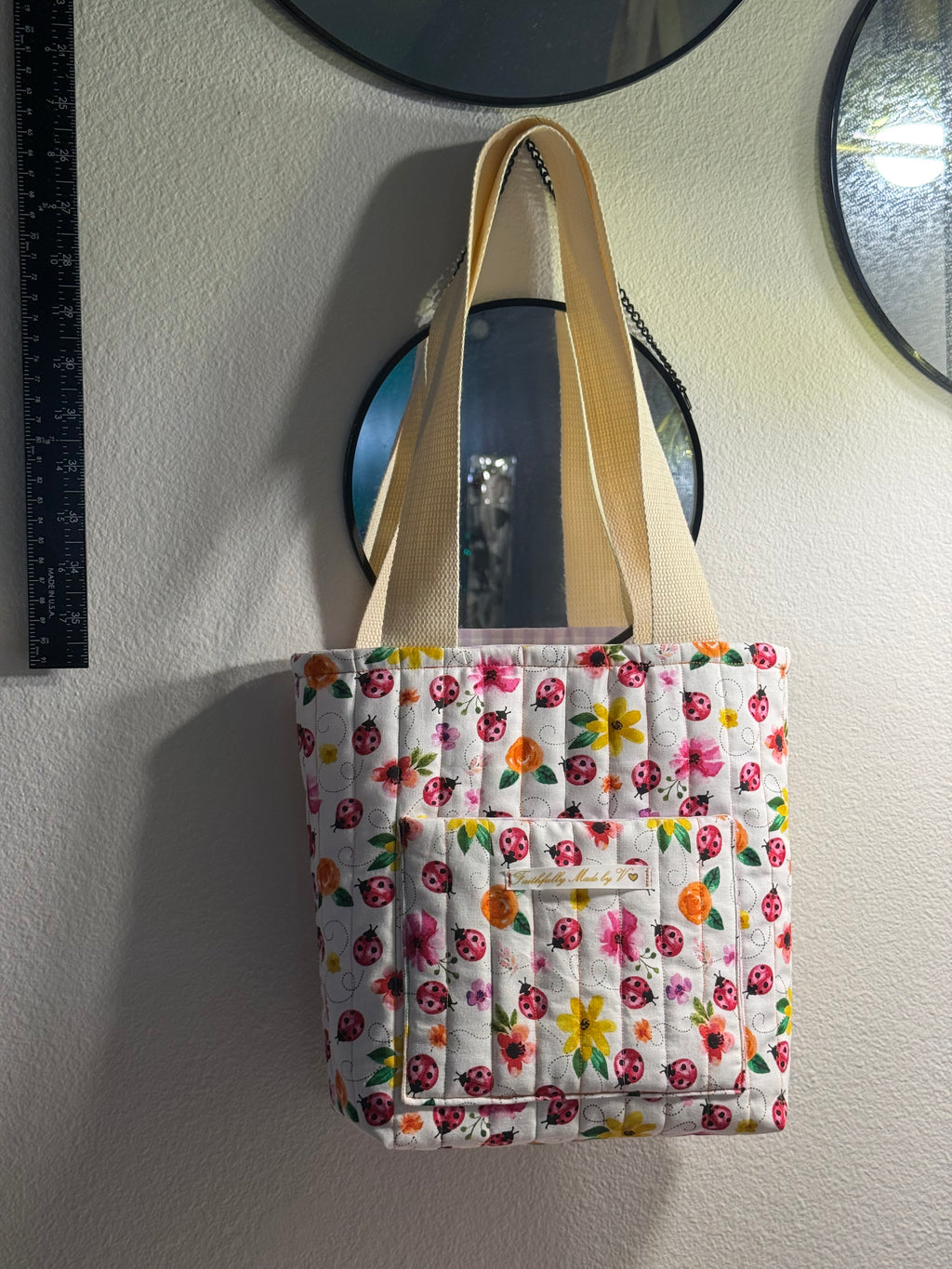 Ladybug Garden Quilted Tote - Small