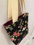 Midnight Blooms Quilted Tote - Small
