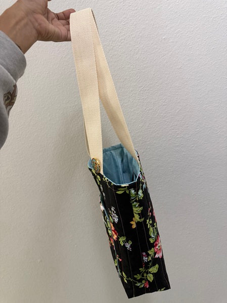 Midnight Blooms Quilted Tote - Small