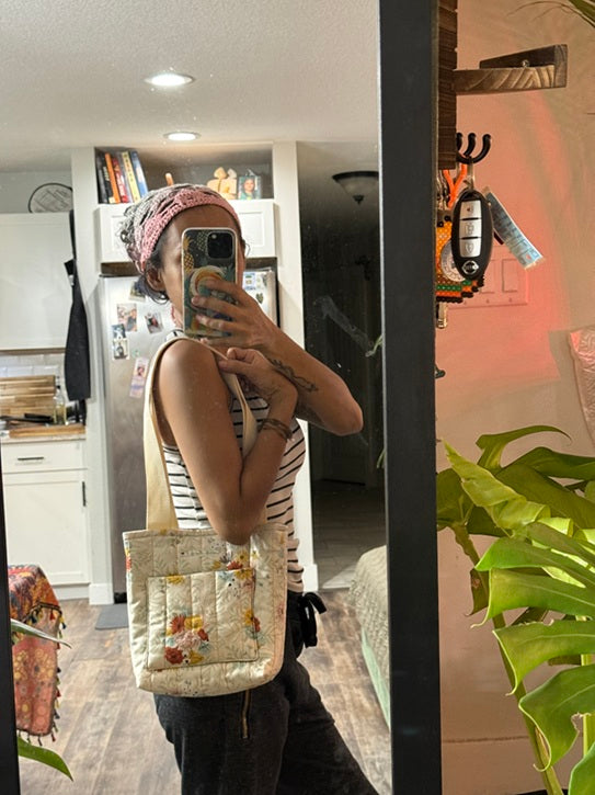 Meadow Flowers Quilted Tote - My First Collection - Small