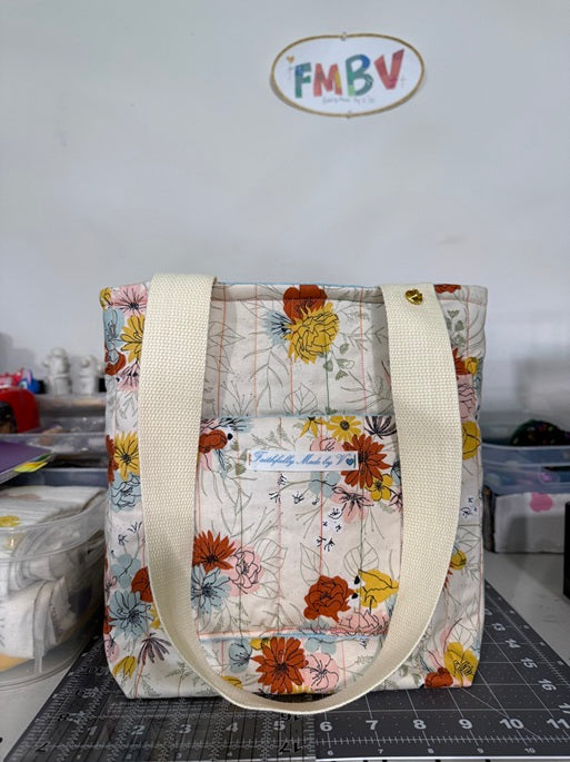 Meadow Flowers Quilted Tote - Small
