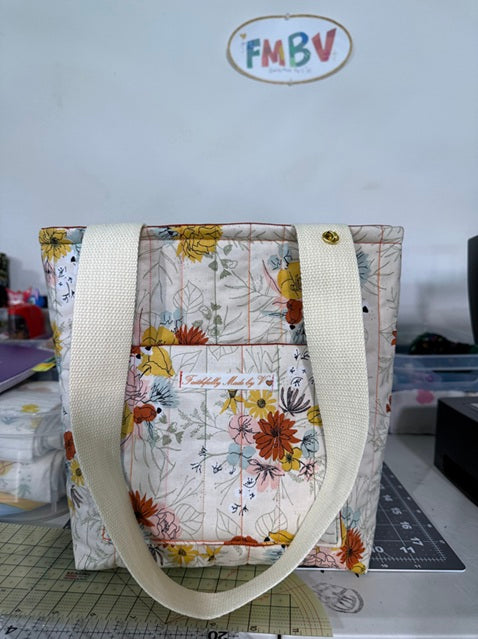 Meadow Flowers Quilted Tote - Small