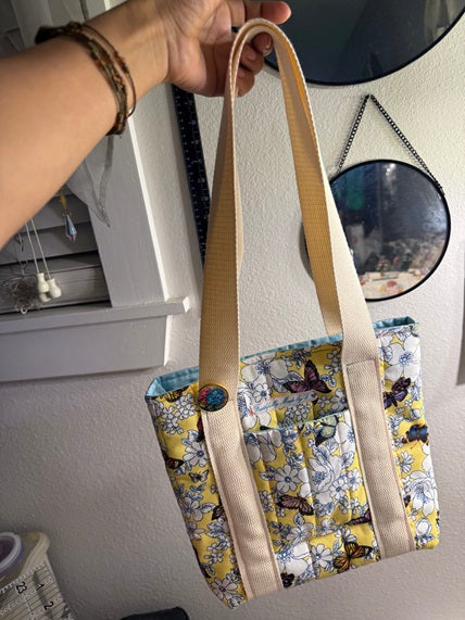 Vibrant Butterfly Pastel Quilt Tote - My First Collection - Small