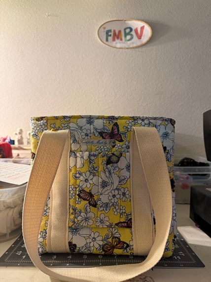Vibrant Butterfly Pastel Quilt Tote - My First Collection - Small