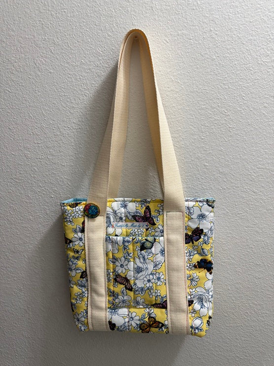 Vibrant Butterfly Pastel Quilt Tote - My First Collection - Small