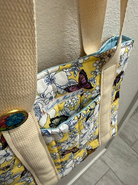 Vibrant Butterfly Pastel Quilt Tote - My First Collection - Small