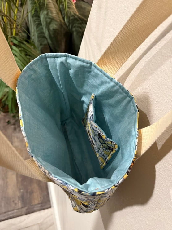 Vibrant Butterfly Pastel Quilt Tote - My First Collection - Small