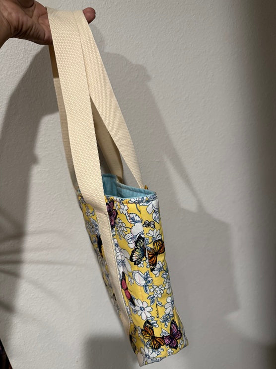 Vibrant Butterfly Pastel Quilt Tote - My First Collection - Small